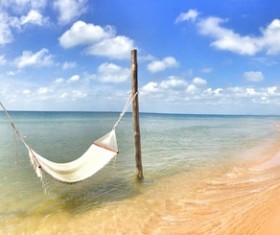 The hammock on the beach Stock Photo
