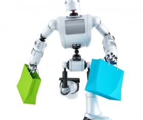 The robot runs Stock Photo