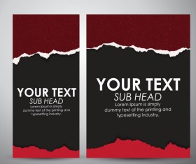 Torn paper brochure cover and vertical banner vector 01