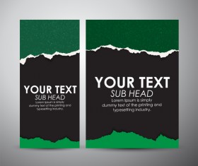 Torn paper brochure cover and vertical banner vector 02