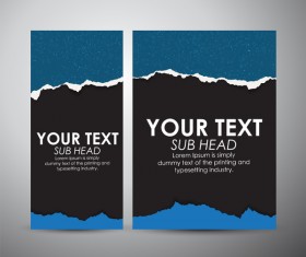 Torn paper brochure cover and vertical banner vector 03
