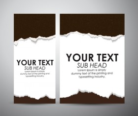 Torn paper brochure cover and vertical banner vector 04