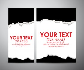 Torn paper brochure cover and vertical banner vector 05