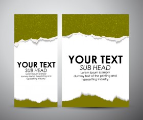 Torn paper brochure cover and vertical banner vector 06