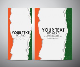Torn paper brochure cover and vertical banner vector 14
