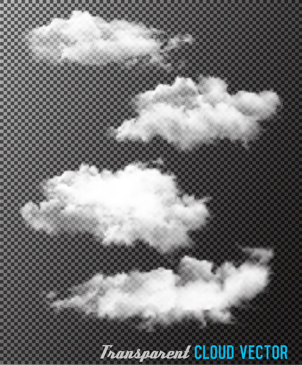 Transparent Cloud Vectors Material Set 01 Free Download