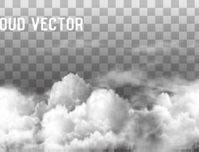 Transparent cloud vectors material set 06