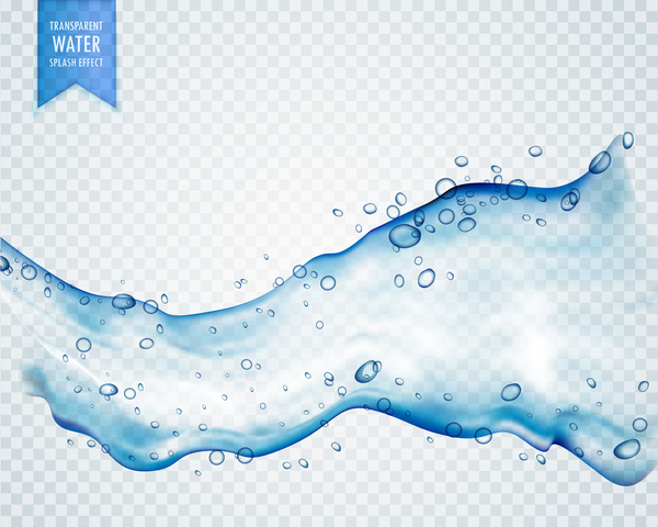 Transparent water splash effect vector illustration 01