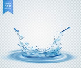 Transparent water splash effect vector illustration 02