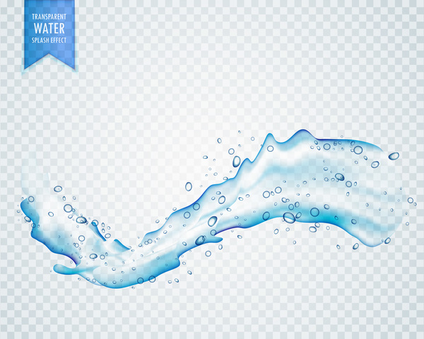 Transparent water splash effect vector illustration 03