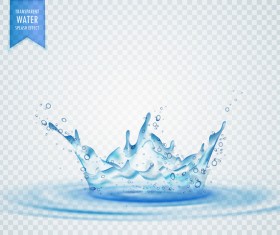 Transparent water splash effect vector illustration 04