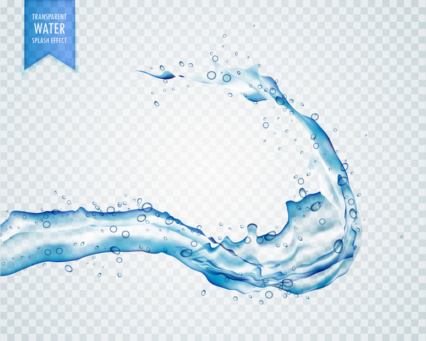 Transparent water splash effect vector illustration 05