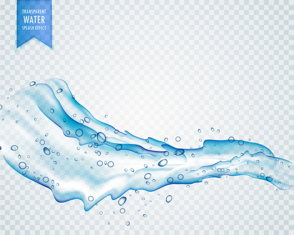 Transparent water splash effect vector illustration 08