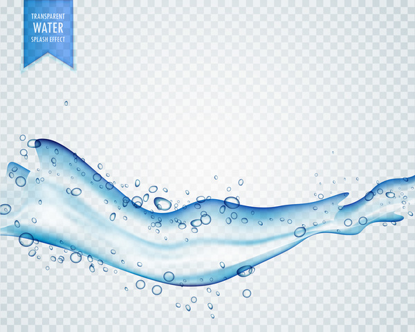 Transparent water splash effect vector illustration 09