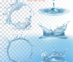 Transparent water splash effect vector illustration 10