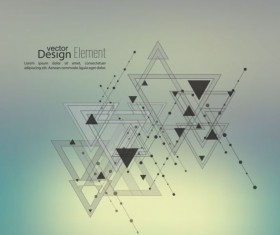 Triangle with dots and lines background vector 01