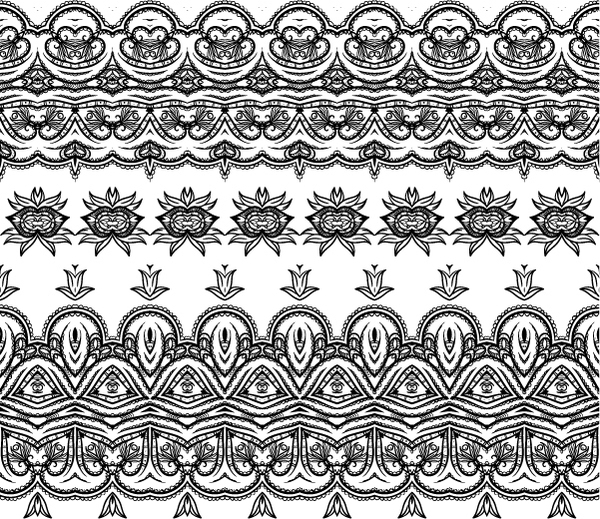 Vector lace borders black design 01