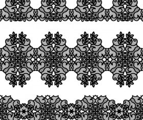 Vector lace borders black design 02
