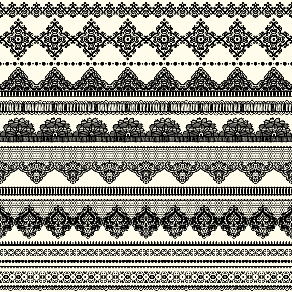 Vector lace borders black design 03