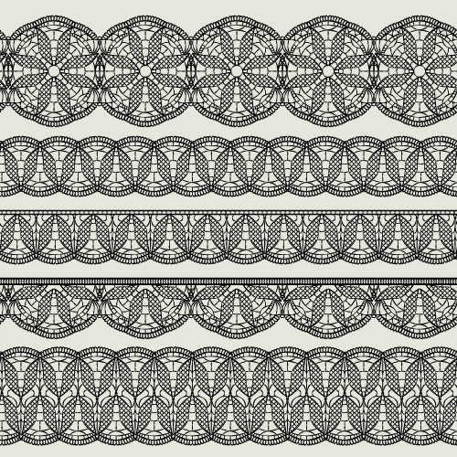 Vector lace borders black design 04