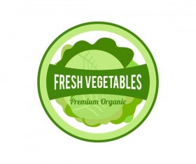 Vegetables fresh badge vector