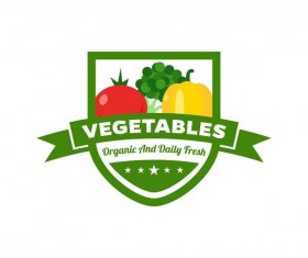 Vegetables fresh labels vector set 01