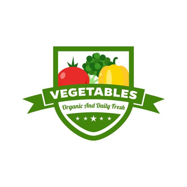 Vegetables fresh labels vector set 01