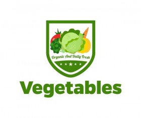 Vegetables fresh labels vector set 02