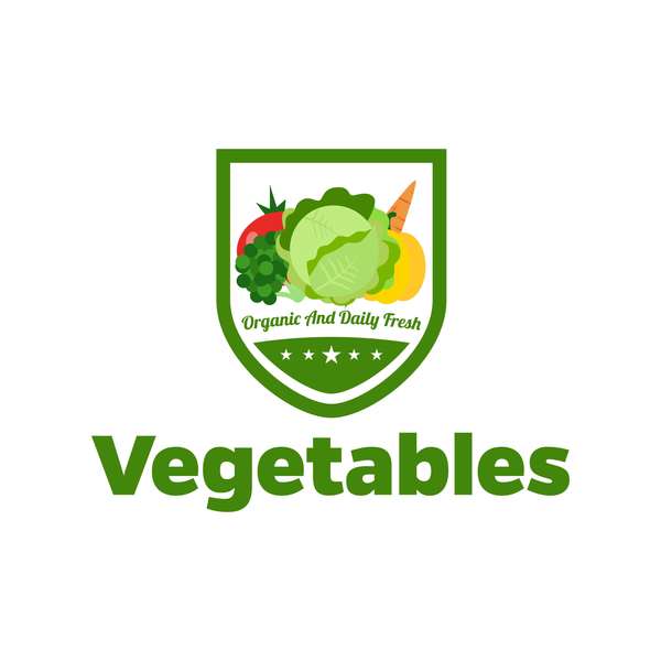 Vegetables fresh labels vector set 02