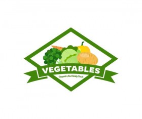 Vegetables fresh labels vector set 03