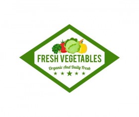 Vegetables fresh labels vector set 04
