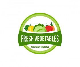Vegetables fresh labels vector set 05