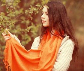 Walking young girls in the park Stock Photo 06