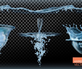 Water splash with transparency vector 03