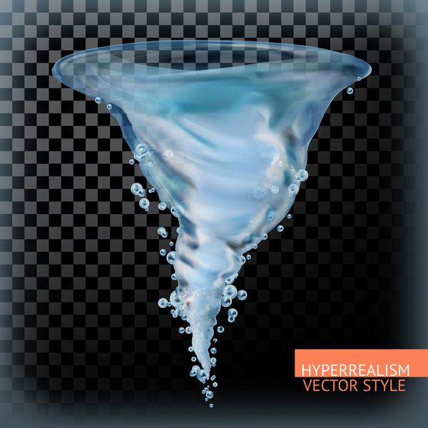 Water tornado with transparency vector