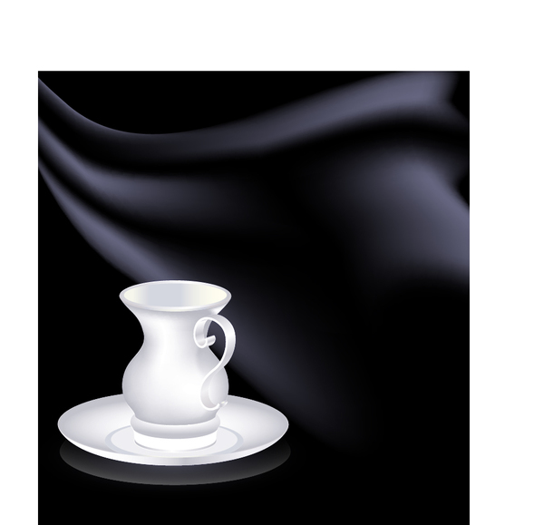 White coffee cup wiht abstract background vector