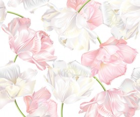 White with pink tulips pattern seamless vector