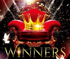 Winners party flyer psd template