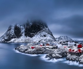 Winter beautiful town Stock Photo