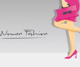 Woman fashion background vector design 02