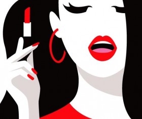 Woman with beauty illustration vector 01