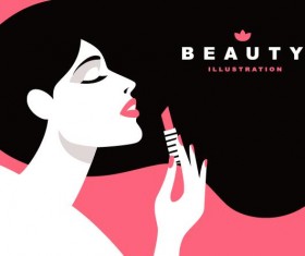 Woman with beauty illustration vector 05
