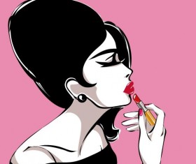 Woman with beauty illustration vector 07