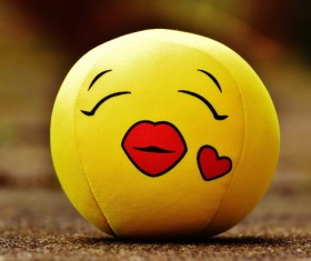 Yellow cute plush ball Stock Photo