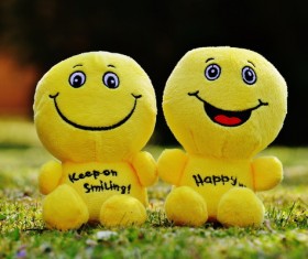 Yellow plush doll Stock Photo