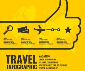 Yellow travel infographic vectors