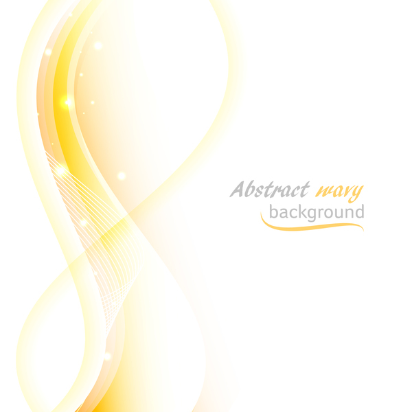 Yellow wavy lines abstract background vector