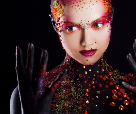 Young attractive girl in bright art-makeup HD picture 01