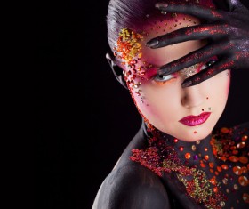 Young attractive girl in bright art-makeup HD picture 02