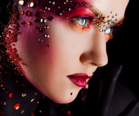 Young attractive girl in bright art-makeup HD picture 03